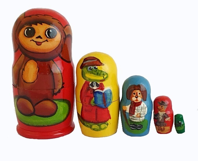 Matriochka Russe Peinte à La Main - Série 'Les Enfants' Par L'Artiste Vinogradova - Unique