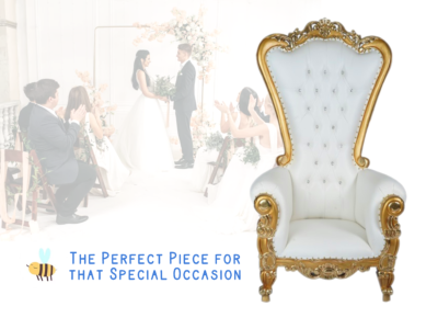 tontontonbooさま☆アンティークの王冠振袖☆キングとクイーン NEW Gold White 6ft King Queen Throne Chair Diamond Tufted Wedding