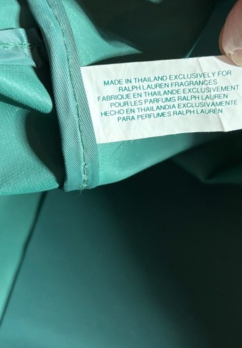 Polo Ralph Lauren Green Brown Large Canvas Duffle Bag Weekender w Shoulder Strap - Picture 14 of 16