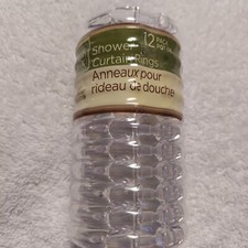 Shower Curtain Rings - 12 Pack - Clear Home Collection