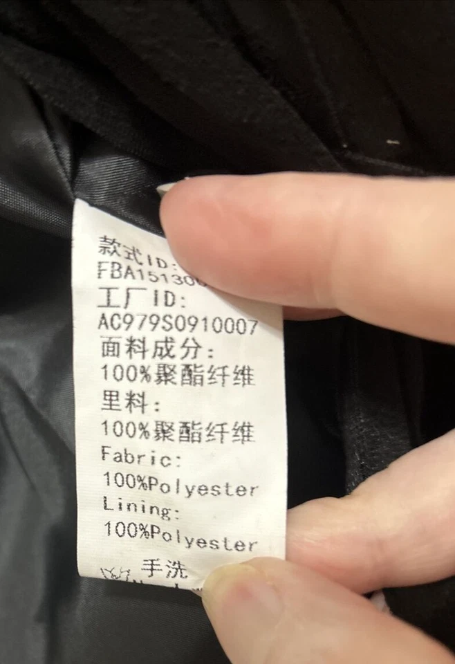 Chaqueta Haoduoyi Talla L Jr. Nueva con Etiquetas Negra con Flecos Manga Larga Imitación Gamuza Frente Abierto Foto 4 de 4