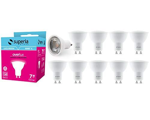 Superia Lampadina LED GU10 COB, 7W (Equivalenti 70W),Fascio Stretto 40° (G3x)