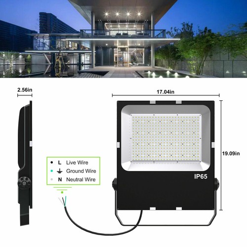 300W LED Flood Light Fr Stadium Tennis Court Playground Billboard 5000K Daylight - Picture 3 of 10