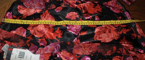 XL NWT Notations Floral Button Front Blouse Tie at Neck & Sheer Ruffle LS - Picture 8 of 9