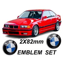 2 pieces SET BMW 82mm bonnet AND trunk emblem...