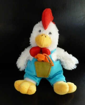 Gipsy Coq Peluche DOUDOU PELUCHE GIPSY COQ POULET BLANC SALOPETTE
