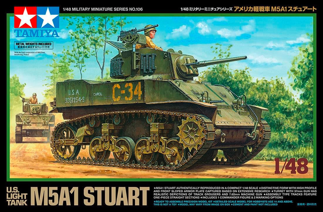 TAMIYA 148 ВОЕННАЯ МИНИАТЮРНАЯ СЕРИЯ 106 ЛЕГКИЙ ТАНК США M5A1 STUART KIT 32606 11890₽