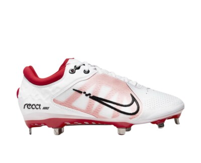 Nike React Hyperdiamond 4 Elite Softball Cleats White/Red Size Women s 10
