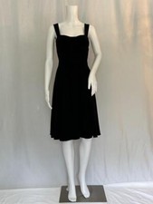 Dolce Gabbana Black Viscose/Acetate Empire Dress Gored for Full Swing Sz 36/US 4