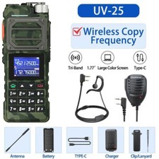 10W BAOFENG UV-25 WALKIE TALKIE LONG RANGE TRI-POWER TWO WAY HAM RADIO NOAA MIC