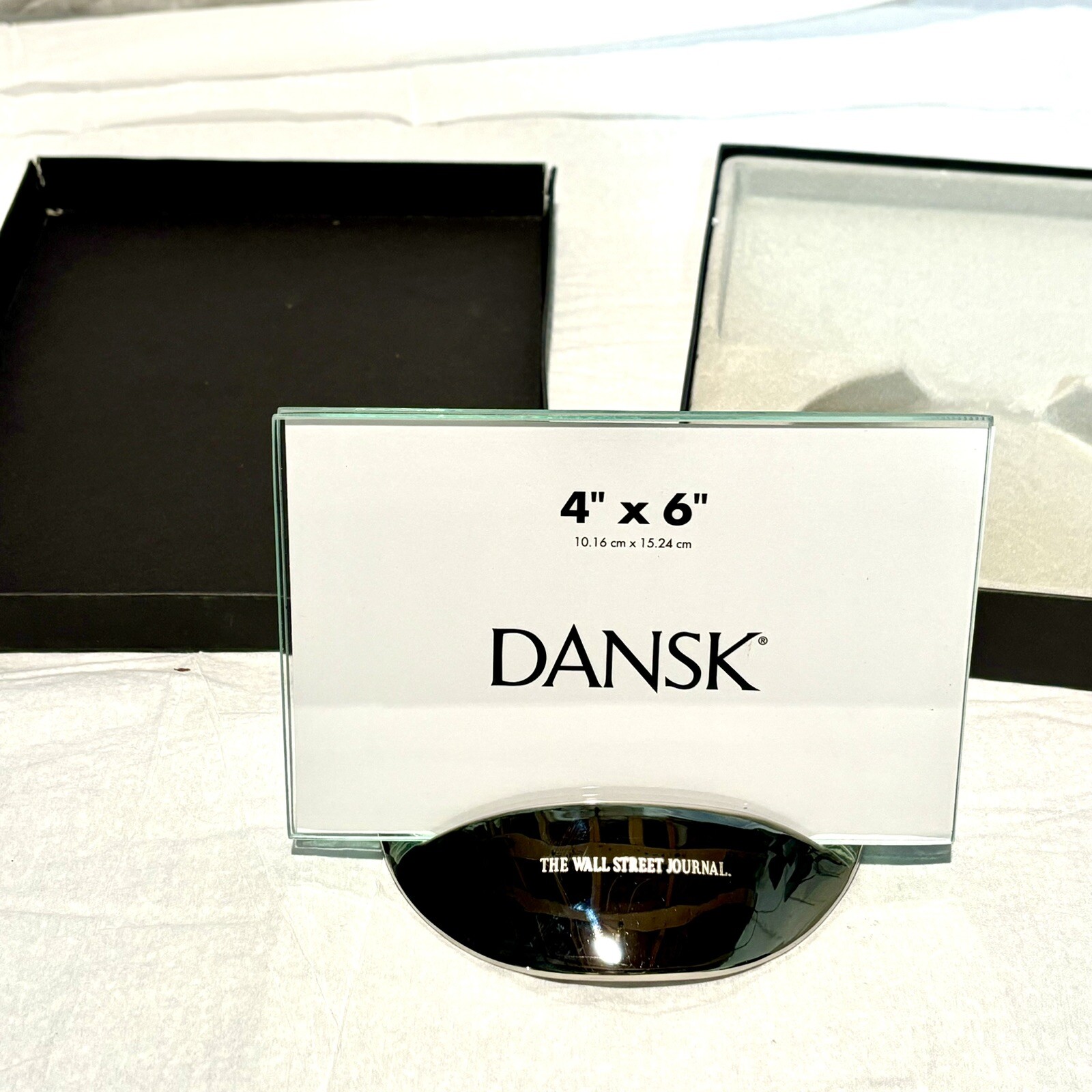 Vintage Retro WSJ Picture Frame 4x6 Dansk Otero Chrome Brass Wall Art