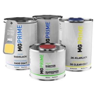 Autolack Dose Set für Holden D132 Pineapple Yellow Grund Basis 2K Klarlack 3,5L