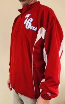 Vintage Men's Philadelphia 76ers Rawlings Quarter Zip Pullover