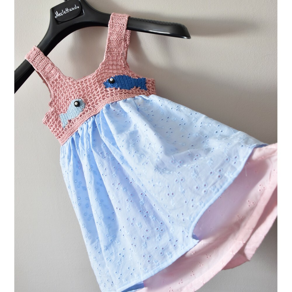 VESTITINO MARE BAMBINA anni UNCINETTO