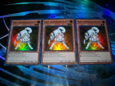 3x Ryko, Lightsworn Hunter 1st Edition Ultra Rare RA02-EN003 Yu-Gi-Oh!