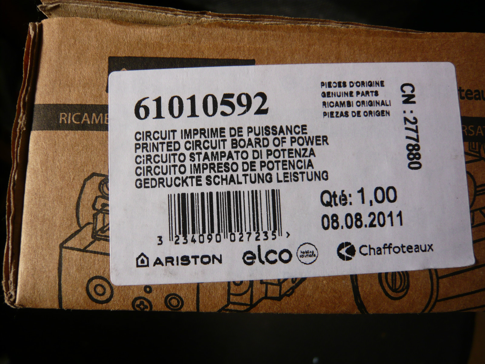 GENUINE  CHAFFOTEAUX  ARISTON 61010592 P.C.B.ALSO FITS BAXI GENESIS 235907