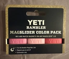 YETI~OEM Rambler MagSlider Magnets 3 Pack Harbor Pink, Power Pink & Prickly Pear