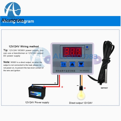 XH-W3001 Digitaler Temperaturregler 12V – Mit Wasserdichter Sonde & LCD Für Heizung/Kühlung Microcomputer Thermostat XH-W3001 Digitaler Temperaturregler 12V – Mit Wasserdichter Sonde & LCD Für Heizung/Kühlung Microcomputer Thermostat