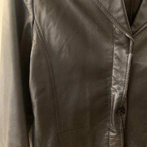 Halogen VTG Y2K 90s 100% Leather Jacket Mid Length Black Size M - Picture 7 of 12