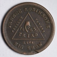 1864 Yankee Robinsons Big Show Civil War Token E284 JFE