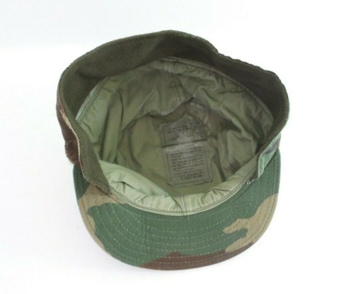 De colección Ejército de Estados Unidos Camuflaje Sombrero Bosque Oreja Cuello Solapas 7 1/8 Camuflaje Gorra Combate - Imagen 6 de 8