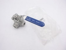 1/2" 3-Way T-Port Ball Valve Stainless Steel NPT Threaded 1000PSI