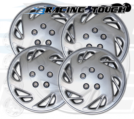 Wheel Cover Replacement Hubcaps 15" Inch Metallic Silver Hub Cap 4pcs Set #054 - Picture 1 of 5