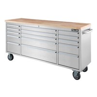 72 Inch Tool Box Chest Garage Cabinet Stainless Steel Silver Work Bench