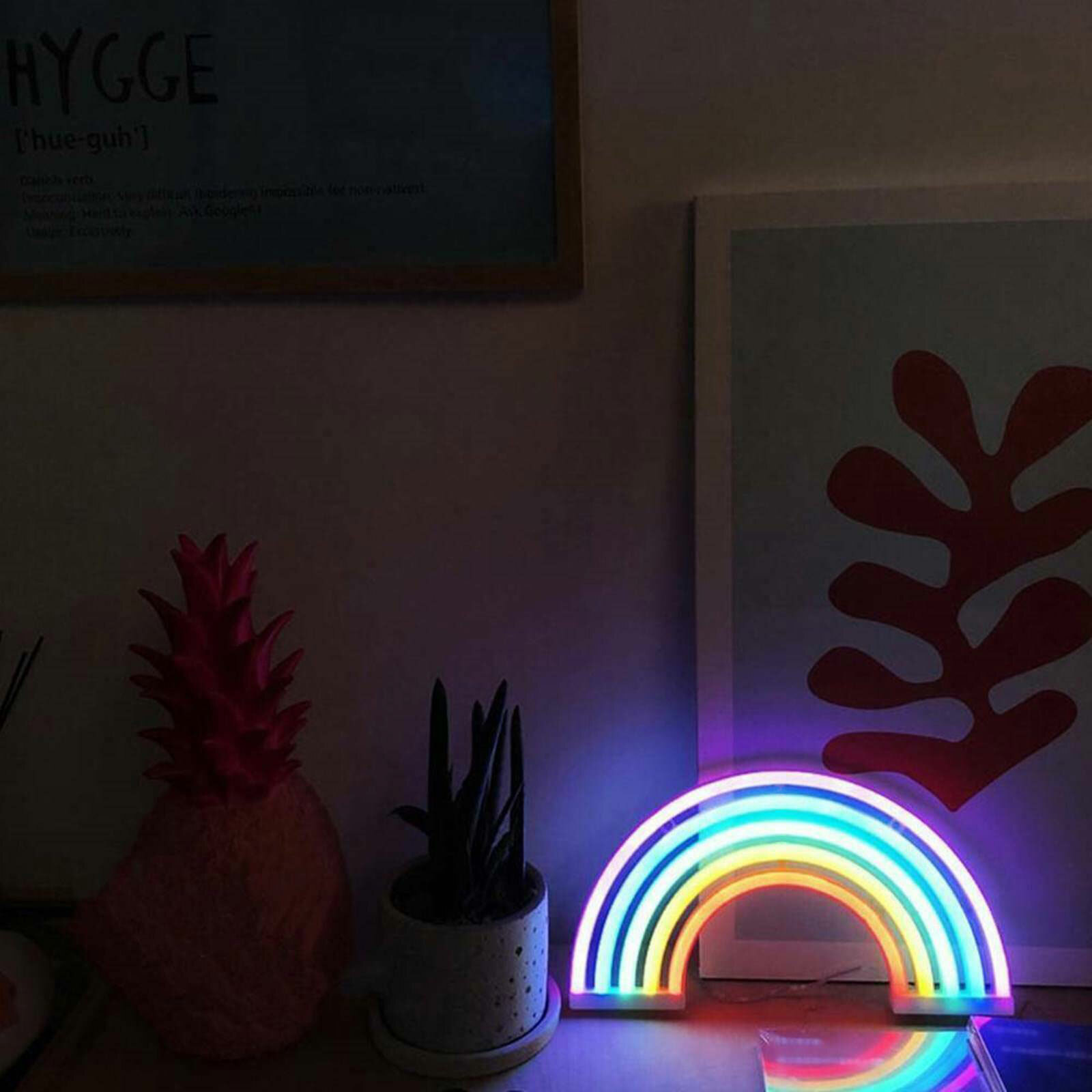 Colourful Rainbow LED Neon Light Stand Wall Bar Lamp Home Nursery