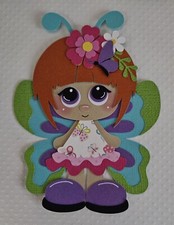 Butterfly Girl Red Hair Scrapbook, Card Making Paper Piecing