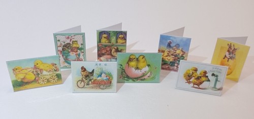 Miniature Vintage Easter Cards /Doll House Decorations /1:6/1:12/1:24/1:3/EE - Picture 3 of 5