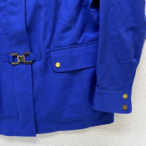 Jones New York February Jacket Women's Size 1X - Seaport Blue Gold Zip Latch - Picture 3 of 11