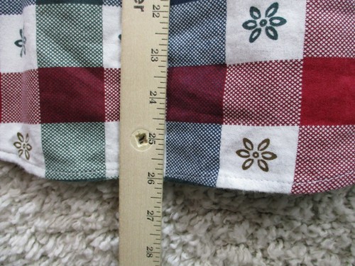 American Sweetheart Women Christmas Shirt Small Red Plaid Long Sleeve Floral - Foto 9 di 11