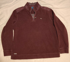 Men's Tommy Bahama Quarter-Zip Pullover Maroon Size Medium 100 Cotton FF