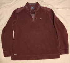 Men's Tommy Bahama Quarter-Zip Pullover Maroon Size Medium  100% Cotton FF