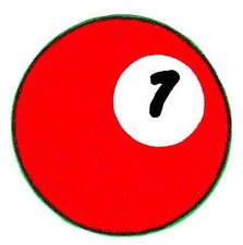 pool ball billiards fabric applique iron on #7 not embroidered 2.5 inch 1pc
