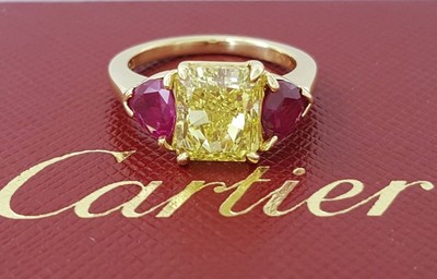 cartier ring yellow diamond