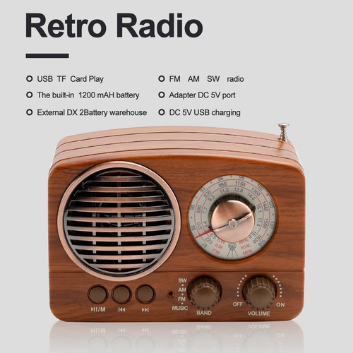 Retro-Style Decorative Radio Mini Portable Music Player Bluetooth Speaker Radio - Picture 6 of 19