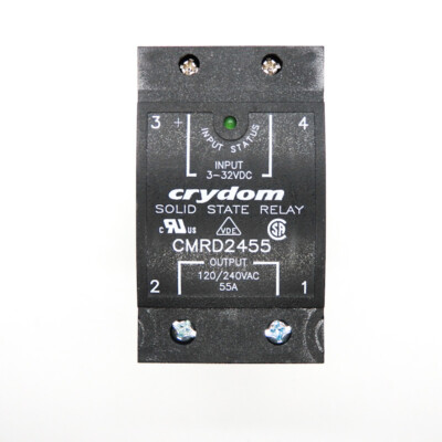 Sensata Crydom 55A 120/240VAC 3-32VDC-In Solid State Relay w/ Heatsink CMRD2455