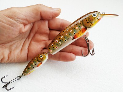 15 CM 6'' HANDMADE JOINTED FISHING LURE BROWN TROUT
