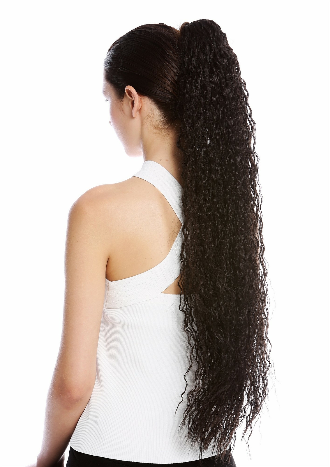 Hair Piece Braid Extreme Long Voluminous Curly Crepe Curl Creped Dark Brown 75cm