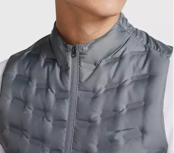 Nike Therma ADV AeroLoft Repel Reflective Down Gray Running Vest