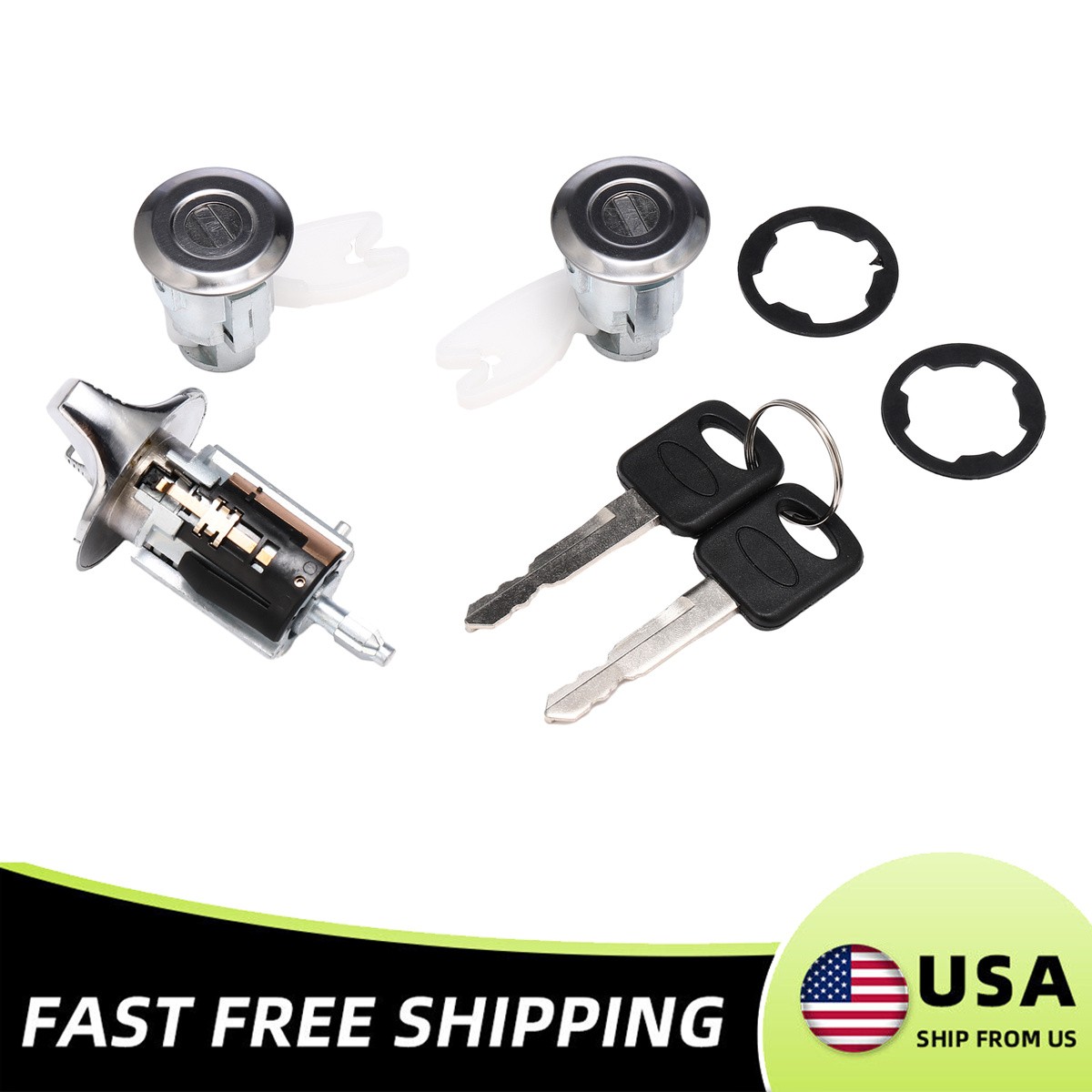 Door Lock Cylinders Set FOR 92-96 BRONCO F-150 F-250 F350 3.0L 2986CC V6