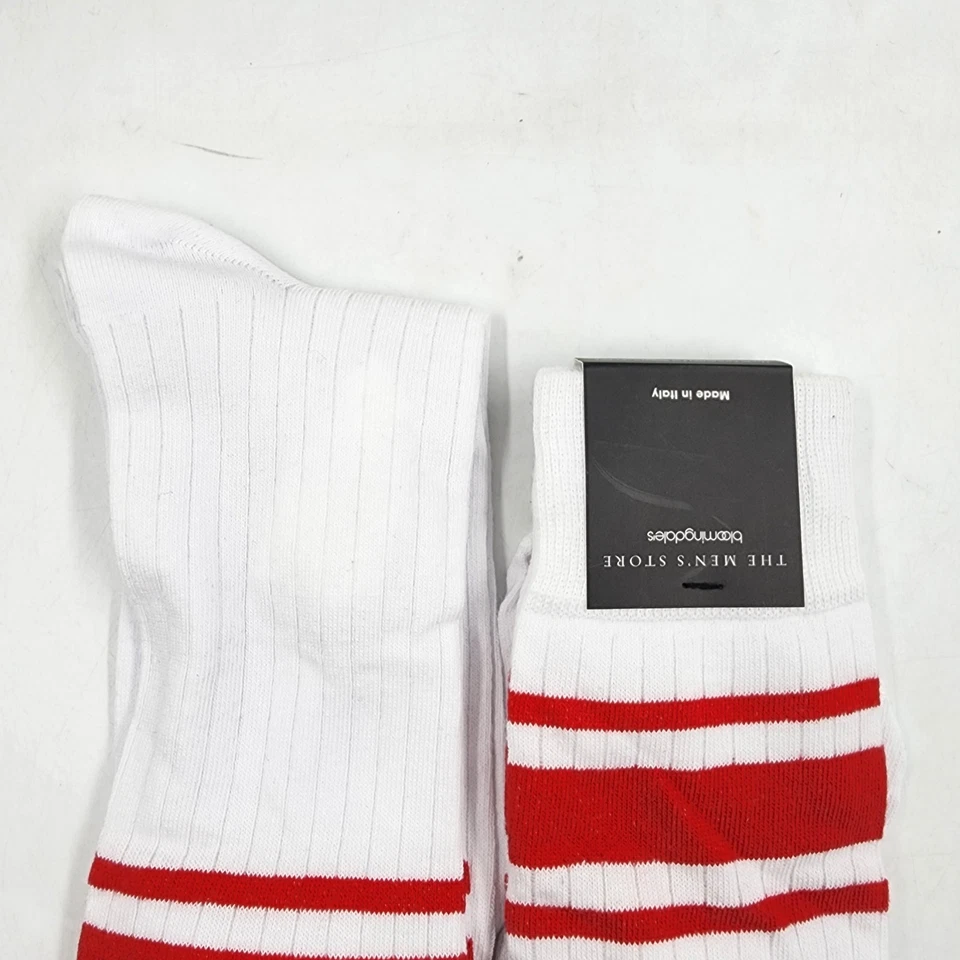 Calcetines tubo a rayas The Men's Store at Bloomingdale's 10-13 rojo fuego longitud doble Foto 3 de 4