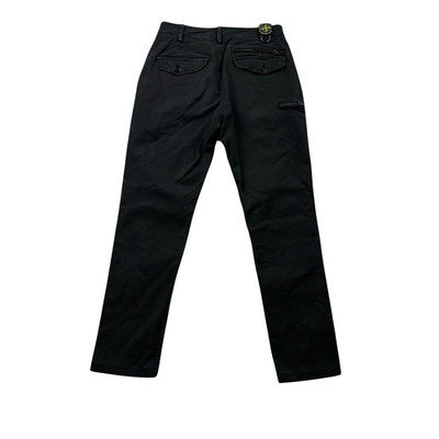 Stone Island Black Thick Cotton Tapered Fit Trousers Size 50 / M