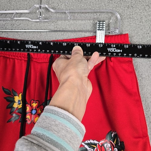 REASON man's FLORAL MESH SHORTS Size M Red - Picture 11 of 13