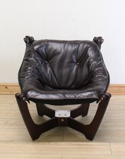 John Lewis Odd Knutsen Luna Zest Sling Brown Leather Chair / Armchair