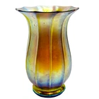 Antique Signed Steuben Gold Aurene 6.5" Tulip Art Glass Carder Era Shade Vase