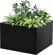 Square Metal Planter Box W Drainage Holes 18"x18"x12" Outdoor Raised Garden Bed