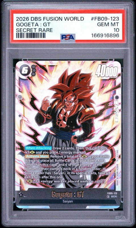 2026 DBS FW Gogeta GT SCR FB09-123 Dragon Ball Super Fusion World PSA 10